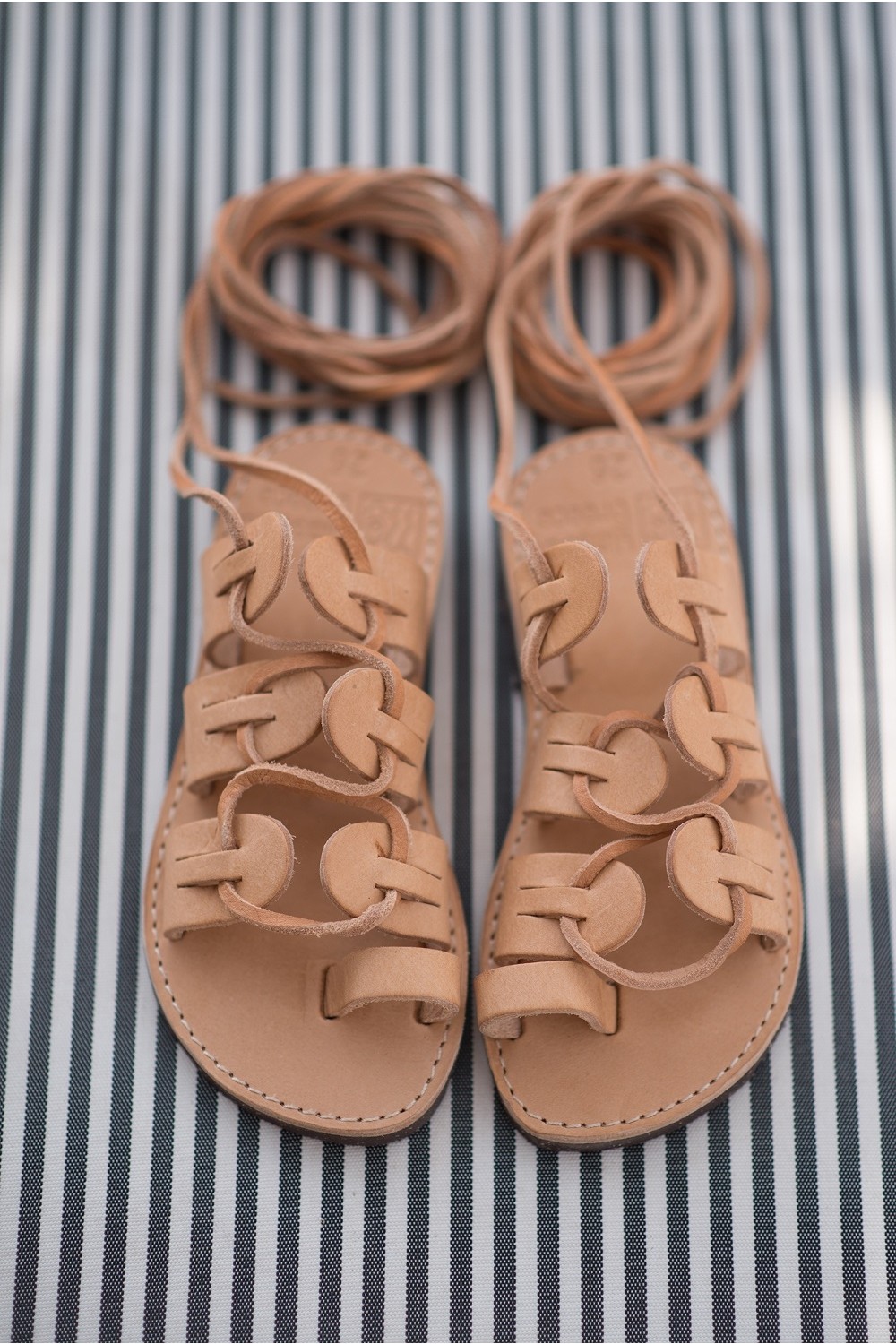 KID'S  LEATHER SANDALS "LACE UP"