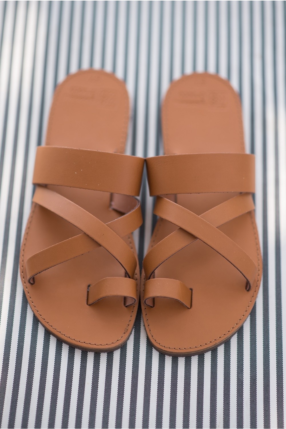 WOMEN'S LEATHER "LADIES SLIDE" COGNAC