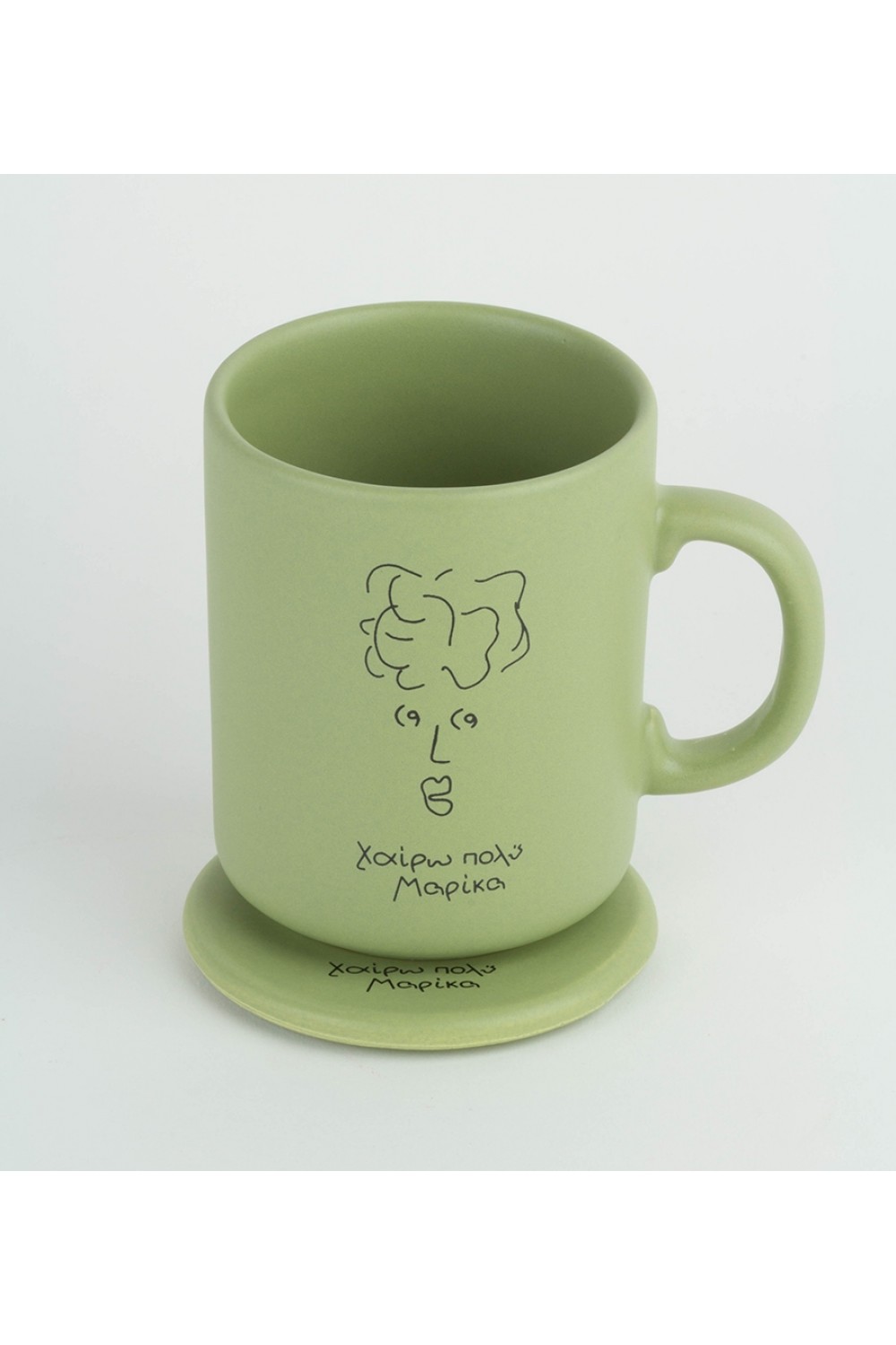 MEET MARIKA OLIVE GREEN CERAMIC MUG 