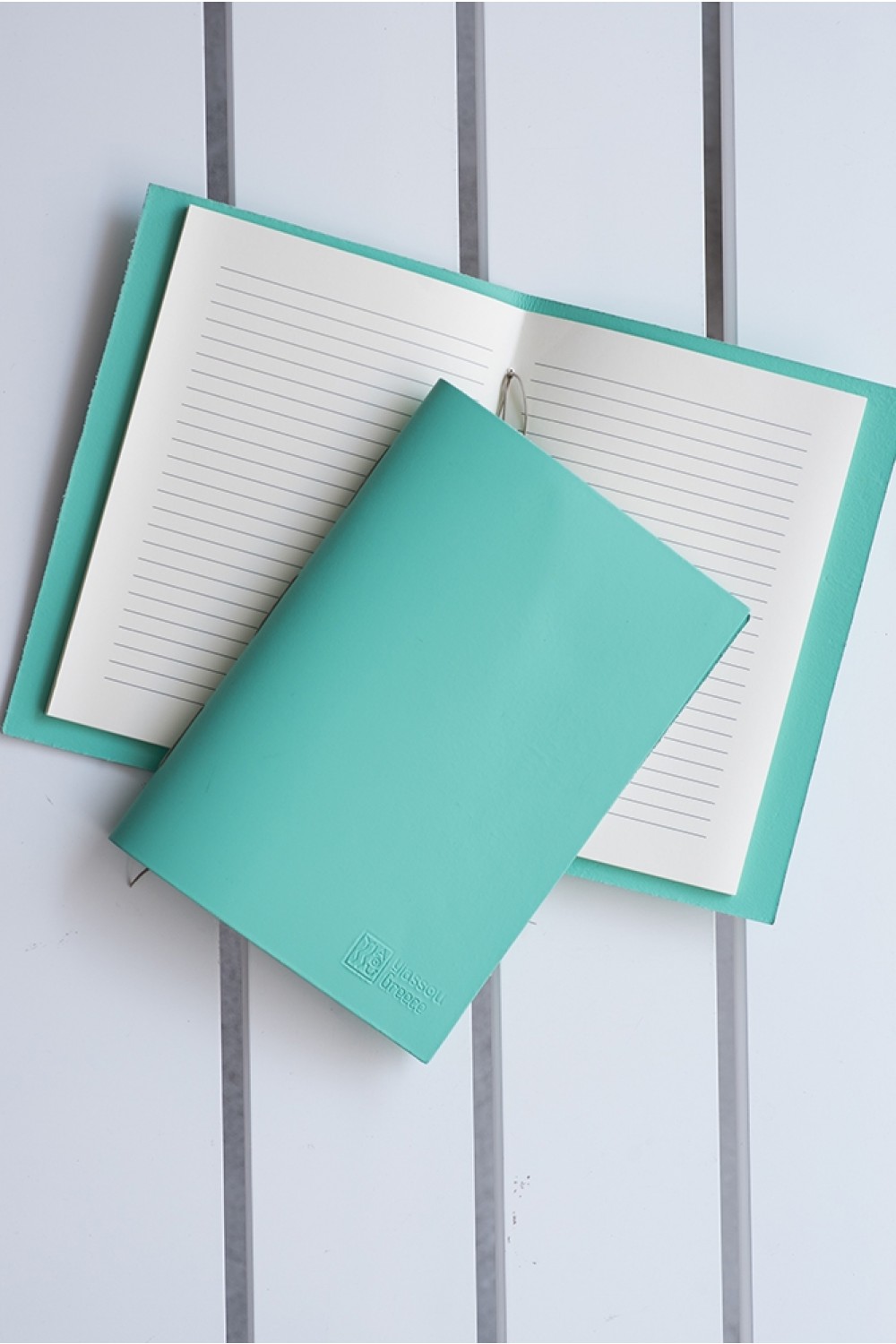 HANDMADE LEATHER PASTEL MINT NOTEBOOK 