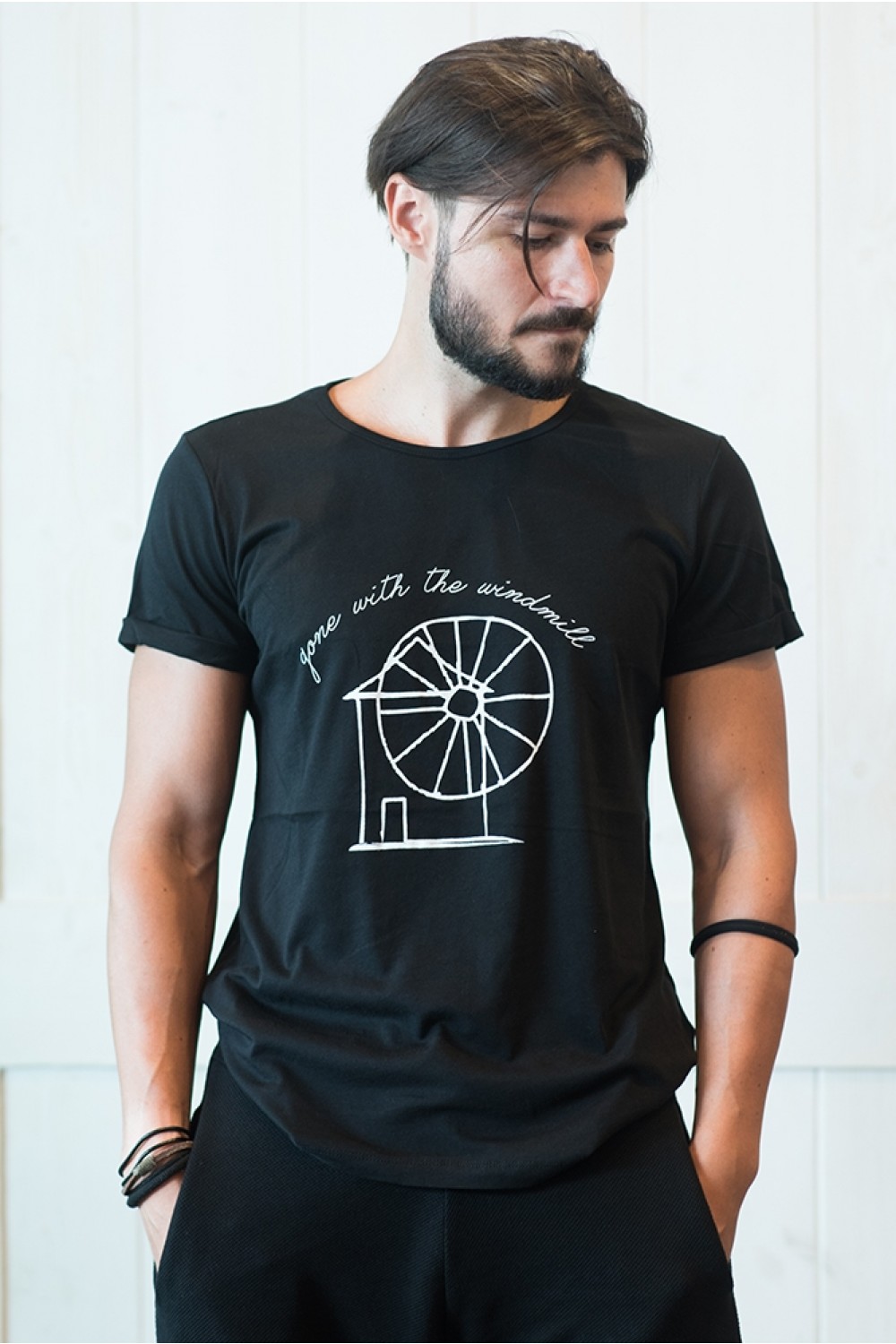 MEN'S T-SHIRT NEW CUT "WINDMILL" BLACK