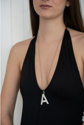 HANDMADE STERLING SILVER MONOGRAM "A" NECKLACE 