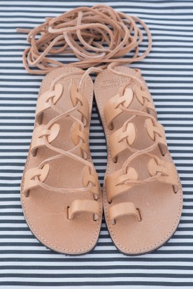 WOMEN'S LEATHER SANDALS "LACE UP"