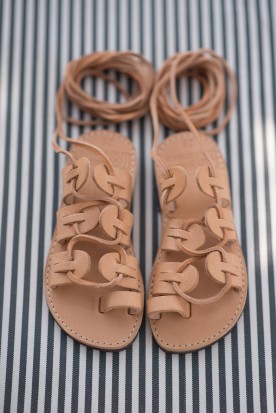 KID'S  LEATHER SANDALS "LACE UP"