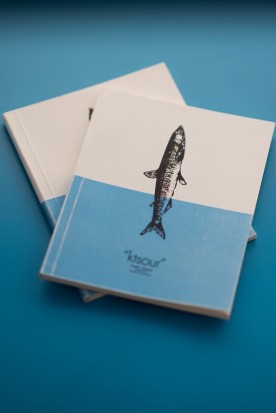 THE WHITE AND BLUE "KTSOUR" MINI NOTEBOOK