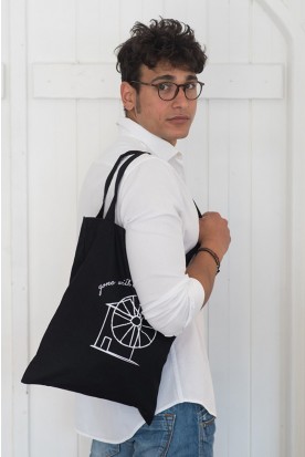 THE "WINDMILL" SHOPPING BAG IN BLACK 